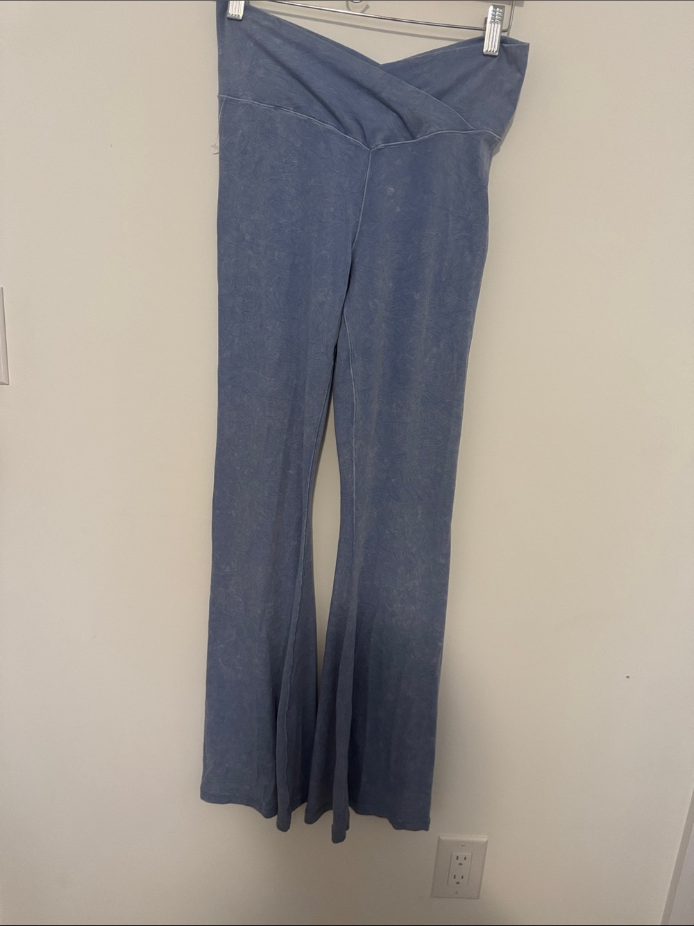 Offline by Aerie Light Blue Fold-Over Waist Yoga Pants